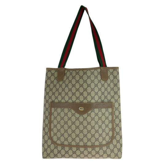 GUCCI Tote Bag 39 02 003 GG Supreme Canvas Beige brown Sherry Line Old Gucci