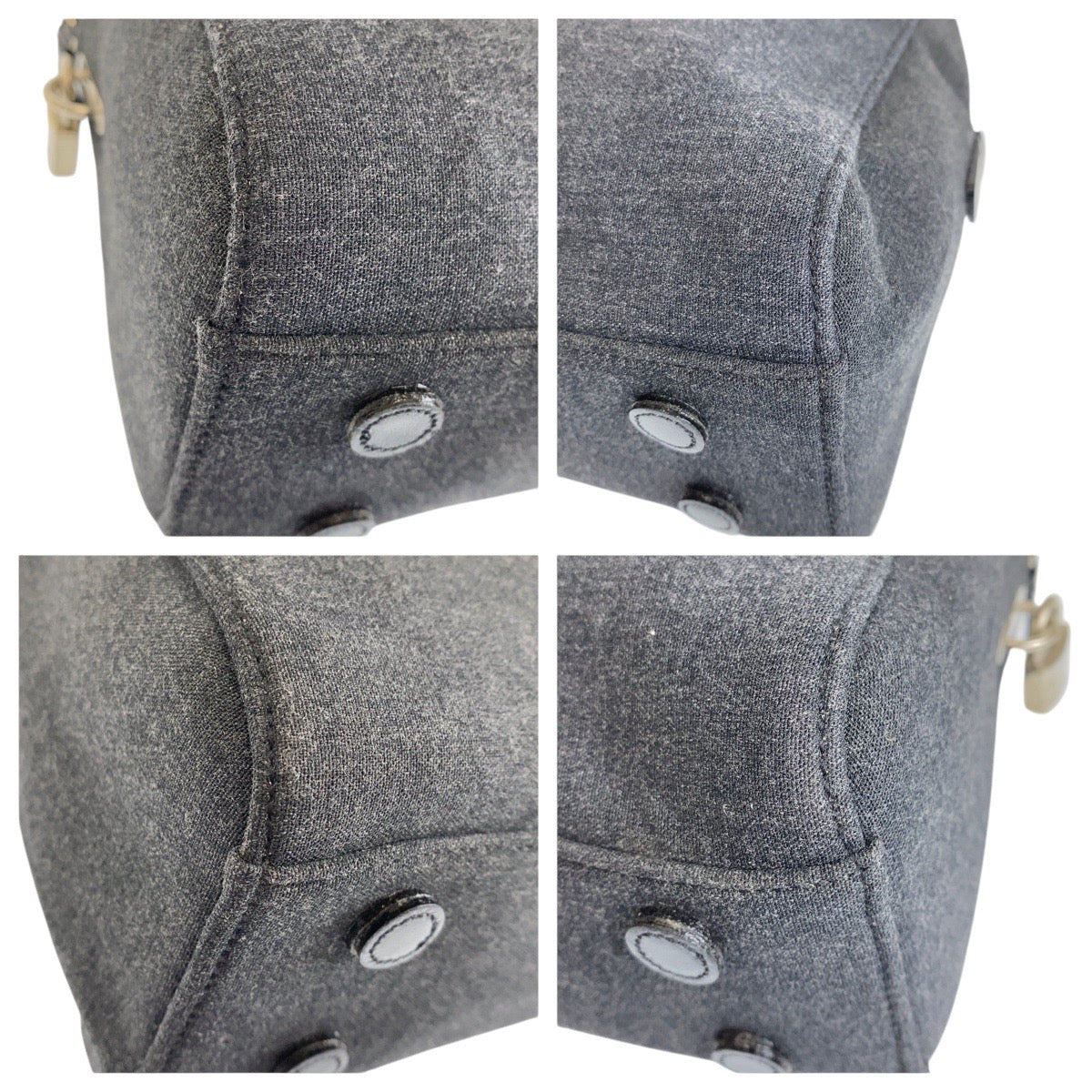 PRADA Tote Bag canvas Grey Black SilverMetal Tote Bag Shoulder Bag Unisex PRADA Sports Women Used Authentic