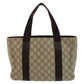 GUCCI Tote Bag 141976 GG Supreme canvas, leather Beige brown Tote Bag handbag Women Used Authentic