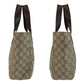 GUCCI Tote Bag 141976 GG Supreme canvas, leather Beige brown Tote Bag handbag Women Used Authentic