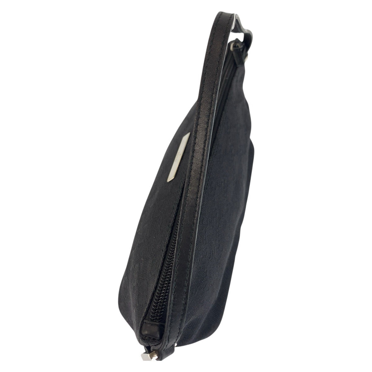 GUCCI Handbag 039 1103 GG canvas, leather Black SilverMetal Handbag accessory pouch Women Used Authentic