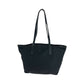 PRADA Tote Bag Nylon Black Silver Metal Tote Bag Shoulder Bag Test Triangle With logo Women Used Authentic
