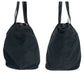 PRADA Tote Bag Nylon Black Silver Metal Tote Bag Shoulder Bag Test Triangle With logo Women Used Authentic
