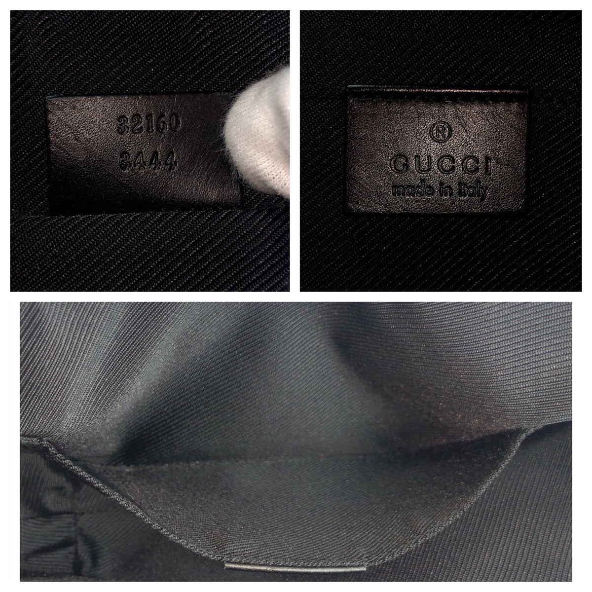 GUCCI Shoulder Bag 32160 GG canvas, leather Black Silver Metal Women Used Authentic