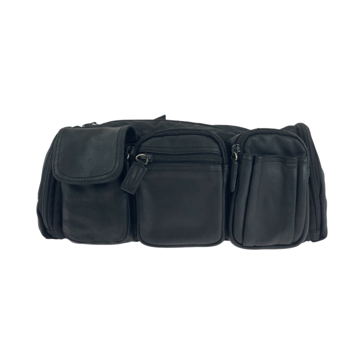 PRADA Waist bag Nylon Black Silver Metal Test Triangle With logo