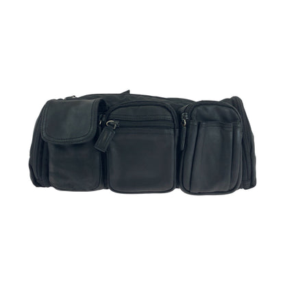 PRADA Waist bag Nylon Black Silver Metal Test Triangle With logo