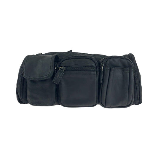PRADA Waist bag Nylon Black Silver Metal Test Triangle With logo