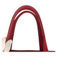 PRADA Tote Bag Leather, Suede Red Tote Bag Shoulder Bag Logo die cut Women Used Authentic