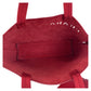 PRADA Tote Bag Leather, Suede Red Tote Bag Shoulder Bag Logo die cut Women Used Authentic