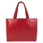 PRADA Tote Bag Leather, Suede Red Tote Bag Shoulder Bag Logo die cut Women Used Authentic