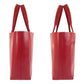 PRADA Tote Bag Leather, Suede Red Tote Bag Shoulder Bag Logo die cut Women Used Authentic