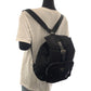 PRADA Backpack Nylon Black SilverMetal Backpack Backpack Test Triangle With logo Women Used Authentic