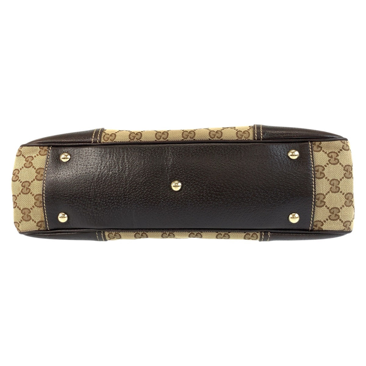 GUCCI Tote Bag 163805 GG canvas, leather Beige Brown Gold Metal Tote Bag Shoulder Bag Prince Shelley Line Women Used Authentic