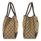 GUCCI Tote Bag 163805 GG canvas, leather Beige Brown Gold Metal Tote Bag Shoulder Bag Prince Shelley Line Women Used Authentic