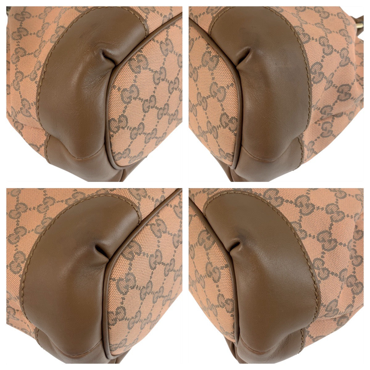 GUCCI Shoulder Bag 247902 GG canvas, leather Pink Brown Gold Metal Shoulder Bag Tote Bag 2way Sukey Women Used Authentic