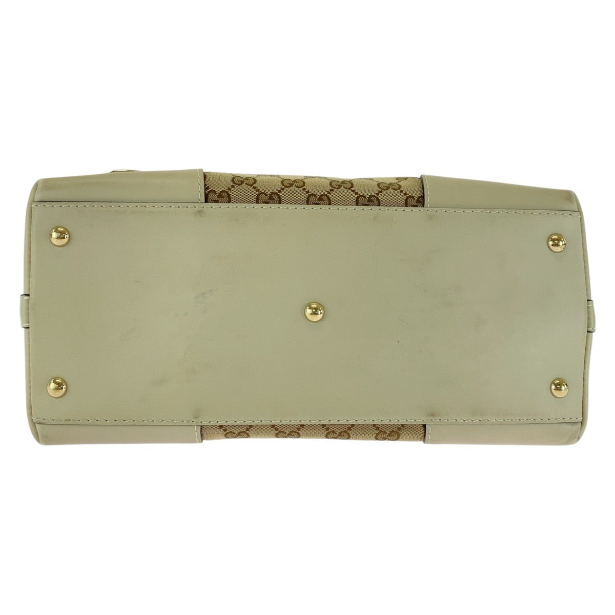 GUCCI Shoulder Bag 257070 GG canvas, leather Beige Ivory Gold Metal Hobo Shoulder Bag Lovely Women Used Authentic