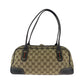 GUCCI Shoulder Bag 461720 GG canvas Beige Brown Gold Metal Handbag Shoulder Bag Sherry line Pretty Women Used Authentic