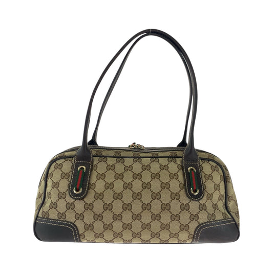 GUCCI Shoulder Bag 461720 GG canvas Beige Brown Gold Metal Handbag Shoulder Bag Sherry line Pretty Women Used Authentic