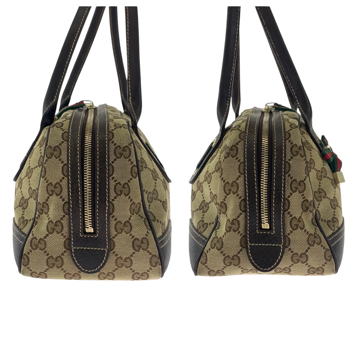 GUCCI Shoulder Bag 461720 GG canvas Beige Brown Gold Metal Handbag Shoulder Bag Sherry line Pretty Women Used Authentic