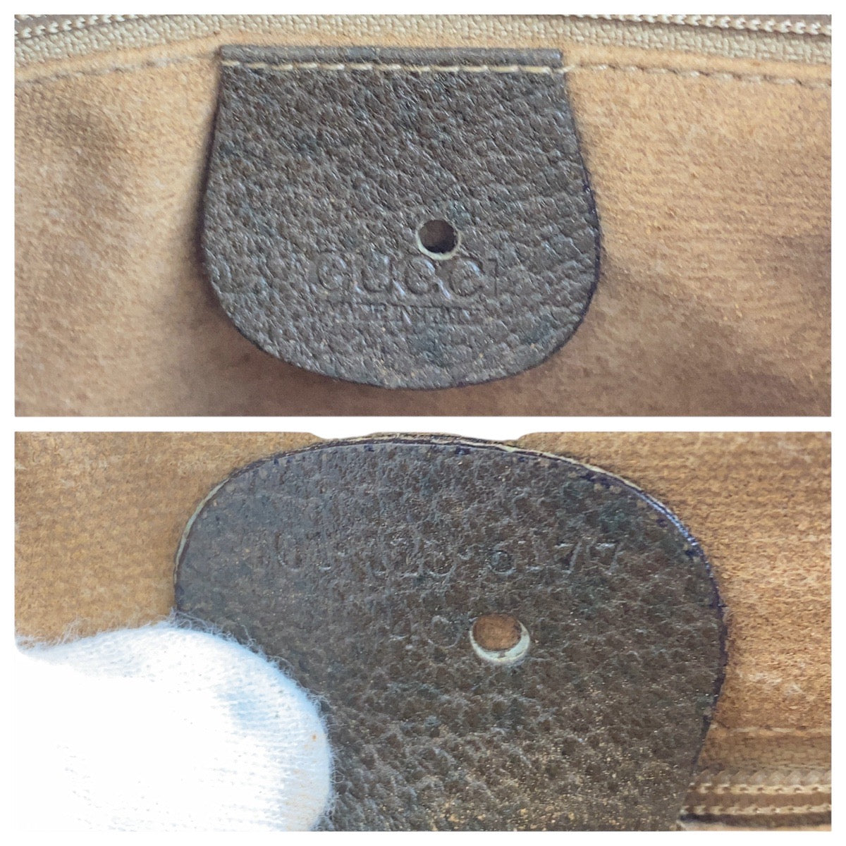 GUCCI Shoulder Bag 001 123 6177 GG Supreme Canvas, PVC Beige Brown Gold Metal Shoulder Bag Crossbody Old Gucci Shelly Line Women Used Authentic