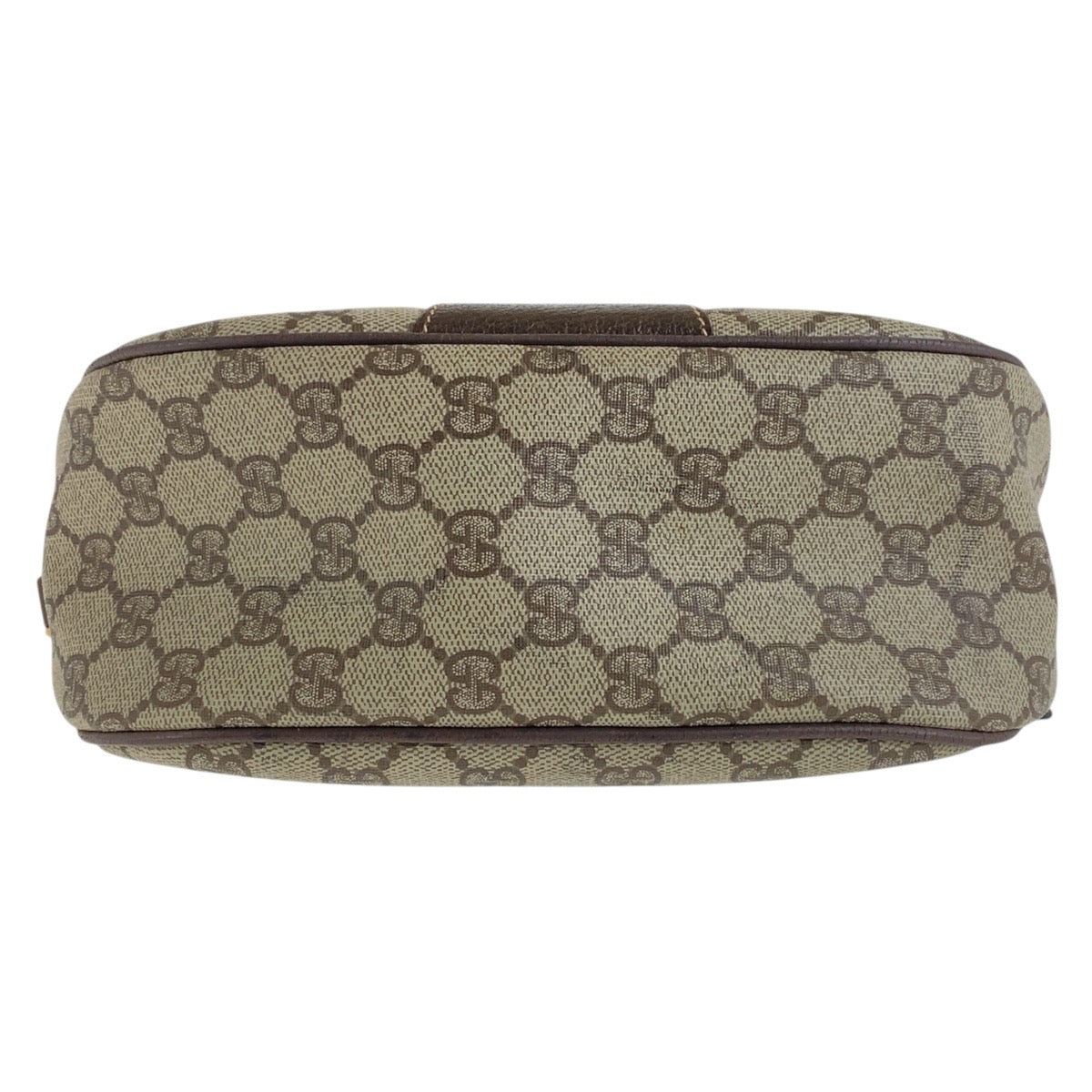 GUCCI Shoulder Bag 001 123 6177 GG Supreme Canvas, PVC Beige Brown Gold Metal Shoulder Bag Crossbody Old Gucci Shelly Line Women Used Authentic