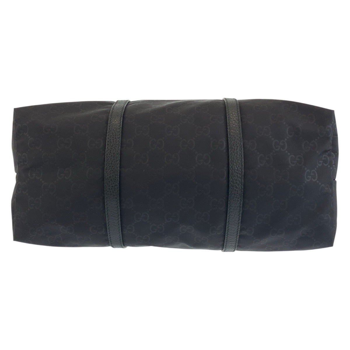 GUCCI Tote Bag 387067 Nylon Black SilverMetal Tote Bag Shoulder Bag 2way Business Bag GG pattern mens Used Authentic