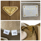 PRADA Tote Bag Canvas, Leather Beige Gold Metal Tote Bag Shoulder Bag 2way Logo jacquard Women Used Authentic