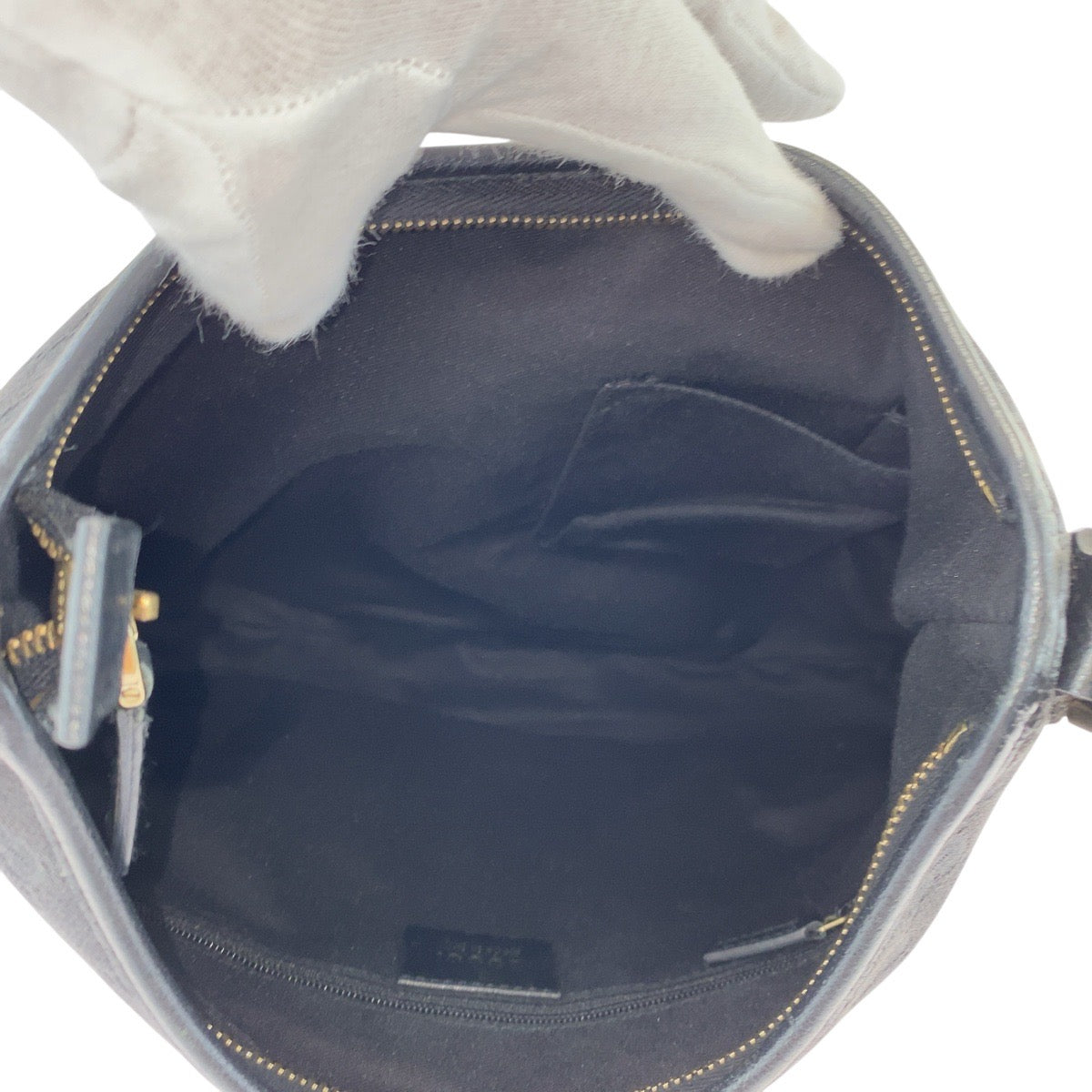 GUCCI Shoulder Bag 130738 GG canvas Black GoldMetal Abbey