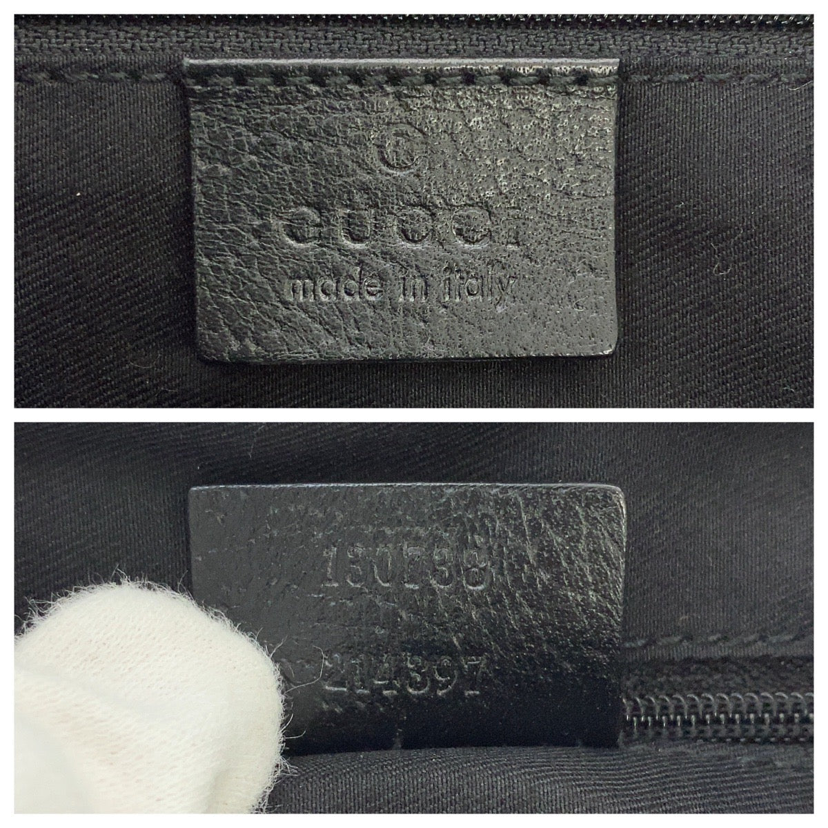GUCCI Shoulder Bag 130738 GG canvas Black GoldMetal Abbey