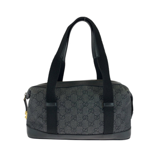 GUCCI Shoulder Bag 92734 GG canvas Black GoldMetal Shoulder Bag Boston Duffel bag Handbag Women Used Authentic