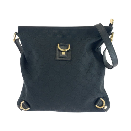 GUCCI Shoulder Bag 131326 GG canvas Black GoldMetal Shoulder Bag Crossbody Abbey Women Used Authentic