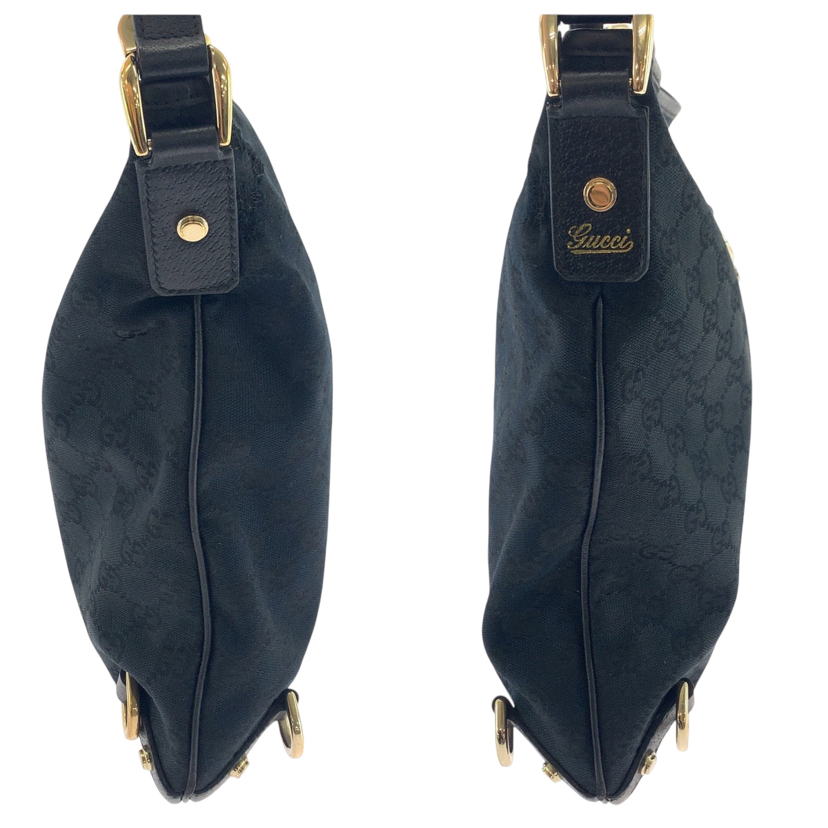 GUCCI Shoulder Bag 131326 GG canvas Black GoldMetal Shoulder Bag Crossbody Abbey Women Used Authentic