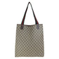 GUCCI Tote Bag 902 02 003 GG Supreme Canvas Brown Gold Metal Old Gucci Shelly Line