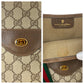 GUCCI Tote Bag 902 02 003 GG Supreme Canvas Brown Gold Metal Old Gucci Shelly Line
