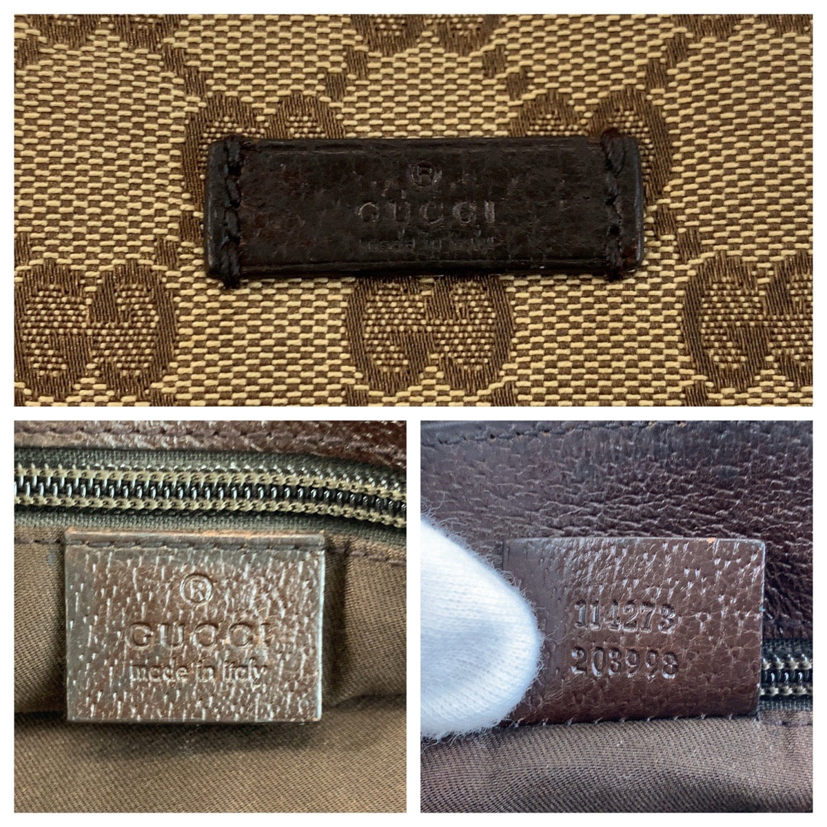 GUCCI Shoulder Bag 114273 GG canvas, leather Beige brown Shoulder Bag Messenger bag Women Used Authentic