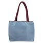 PRADA Tote Bag leather Blue Wine Red Tote Bag Shoulder Bag Cut-off logo Women Used Authentic