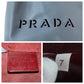 PRADA Tote Bag leather Blue Wine Red Tote Bag Shoulder Bag Cut-off logo Women Used Authentic