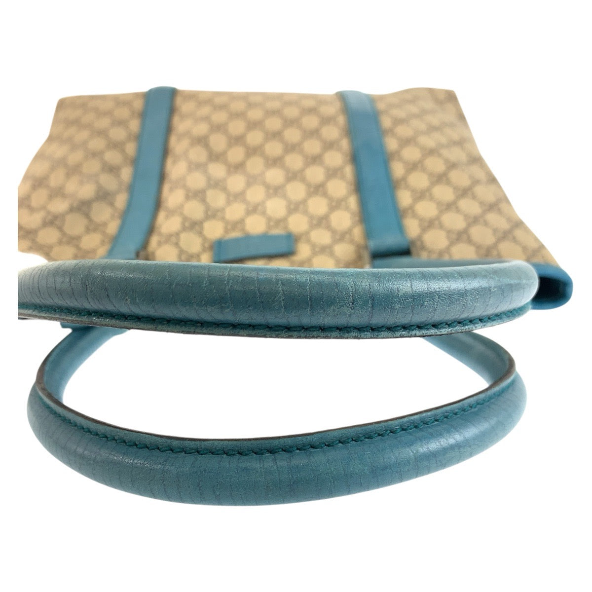 GUCCI Tote Bag 114288 GG Supreme canvas, leather Beige Blue SilverMetal Tote Bag Shoulder Bag Women Used Authentic