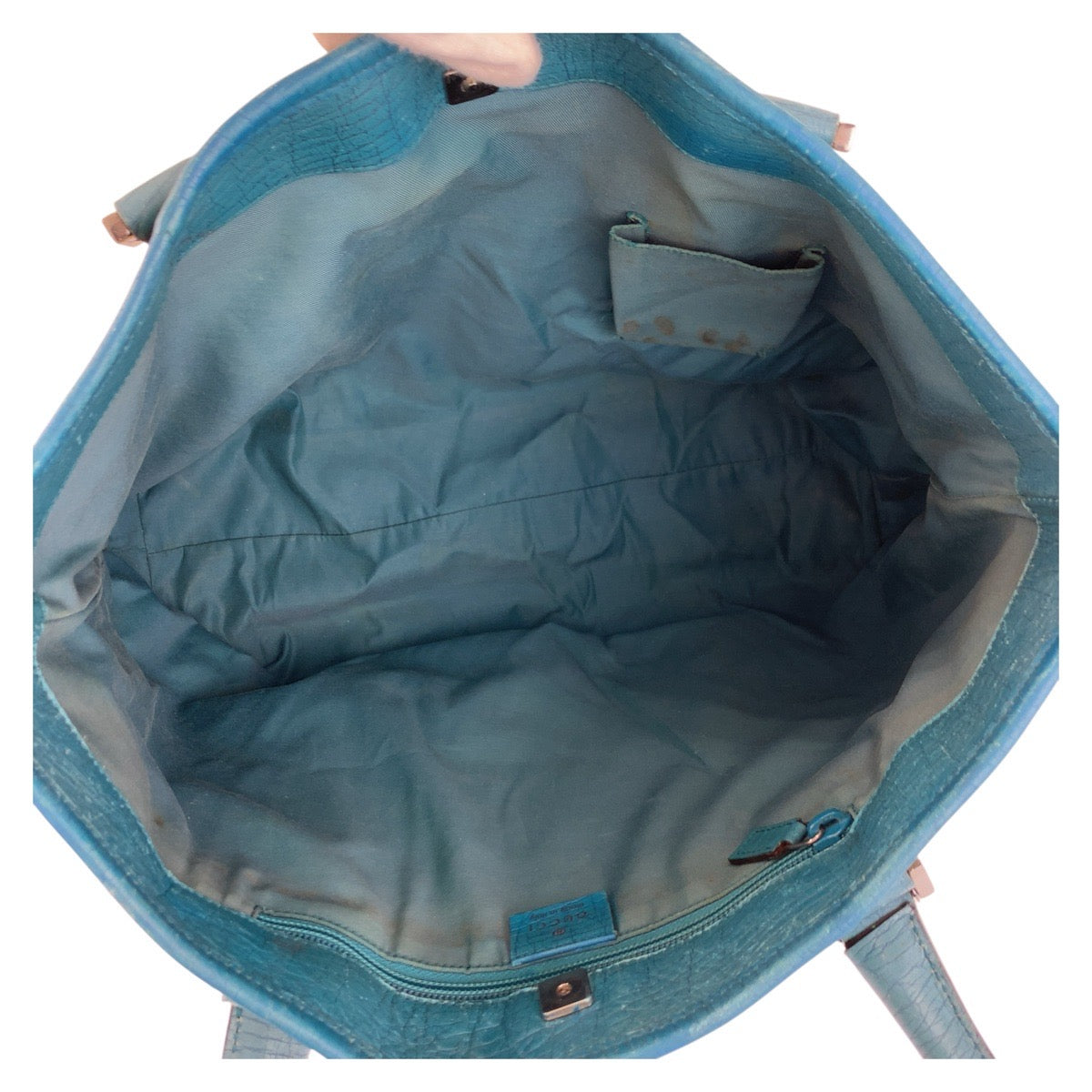 GUCCI Tote Bag 114288 GG Supreme canvas, leather Beige Blue SilverMetal Tote Bag Shoulder Bag Women Used Authentic