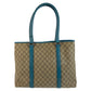 GUCCI Tote Bag 114288 GG Supreme canvas, leather Beige Blue SilverMetal Tote Bag Shoulder Bag Women Used Authentic