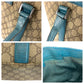 GUCCI Tote Bag 114288 GG Supreme canvas, leather Beige Blue SilverMetal Tote Bag Shoulder Bag Women Used Authentic