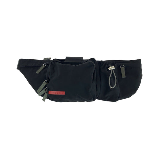 PRADA Waist bag 4VA056 Nylon Black SilverMetal Waist Bag Bum Bag PRADA Sports Women Used Authentic