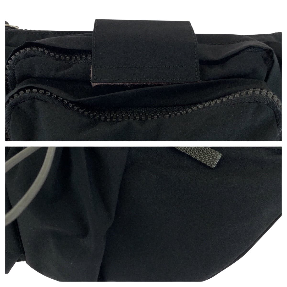 PRADA Waist bag 4VA056 Nylon Black SilverMetal Waist Bag Bum Bag PRADA Sports Women Used Authentic
