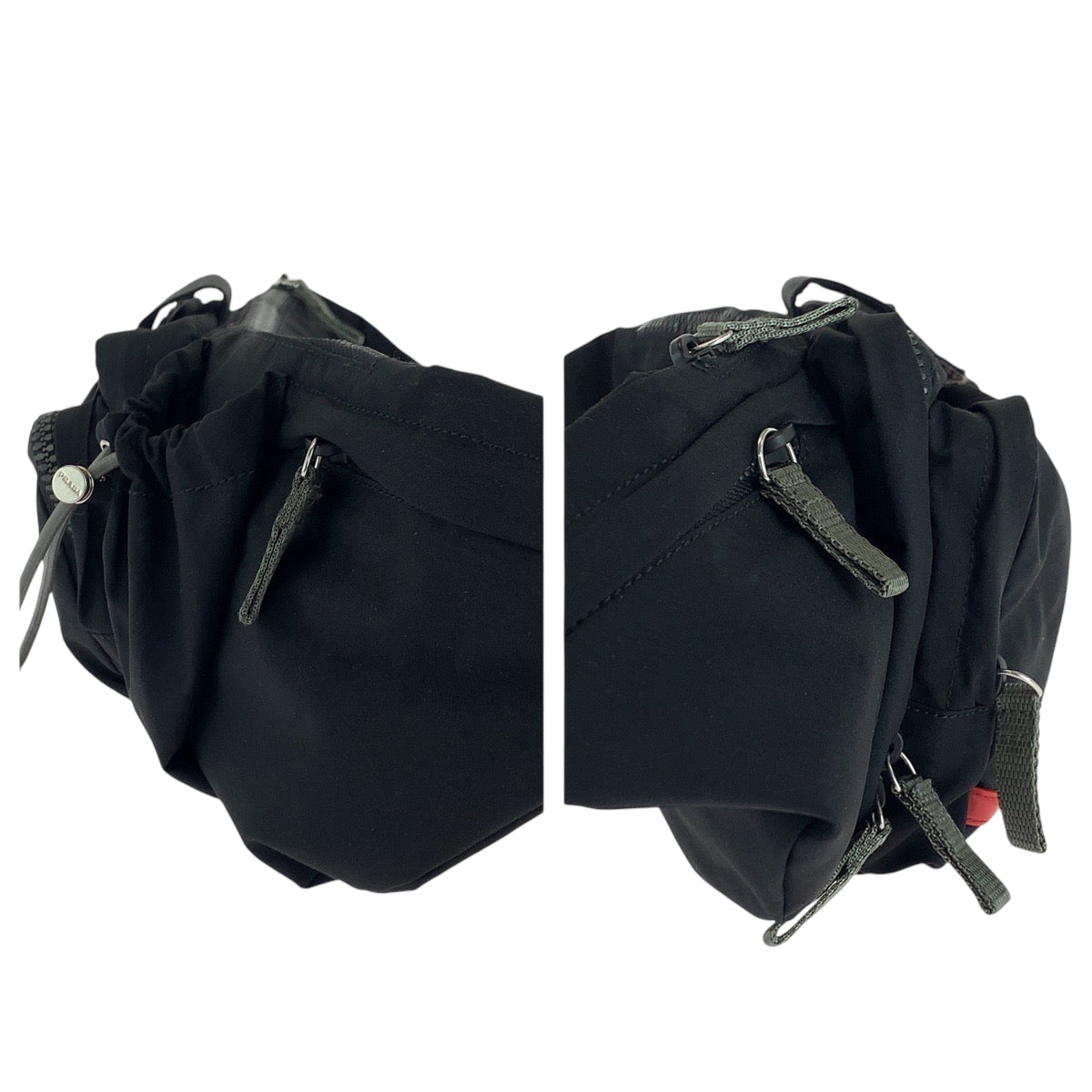 PRADA Waist bag 4VA056 Nylon Black SilverMetal Waist Bag Bum Bag PRADA Sports Women Used Authentic