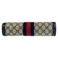 GUCCI Clutch bag 38 GG Supreme canvas, leather Gray Navy Gold Metal Clutch bag business bag Sherry line mens Used Authentic