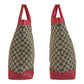 GUCCI Tote Bag 002 1121 GG canvas, leather Beige red Women Used Authentic