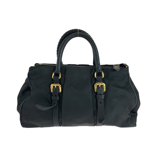 PRADA Shoulder Bag BN1607 Nylon Black GoldMetal Shoulder Bag Tote Bag Test logo Women Used Authentic