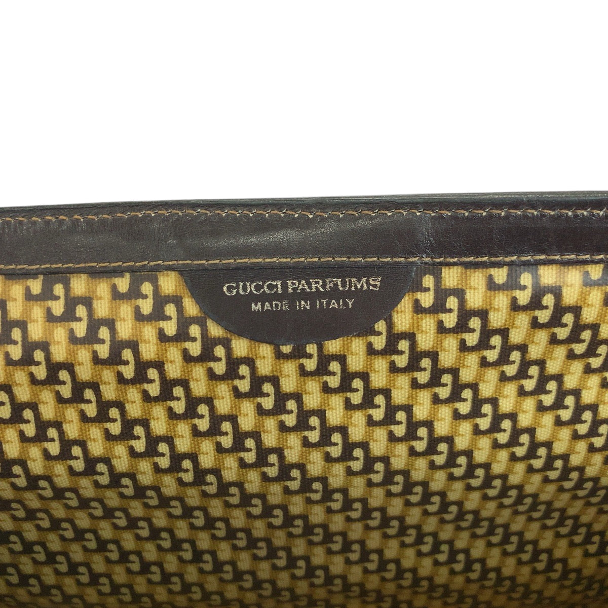 GUCCI Clutch bag Suede, Leather Brown Red Green GoldMetal Clutch bag business bag GUCCI PARFUMS Old Gucci Sherry Line Women Used Authentic