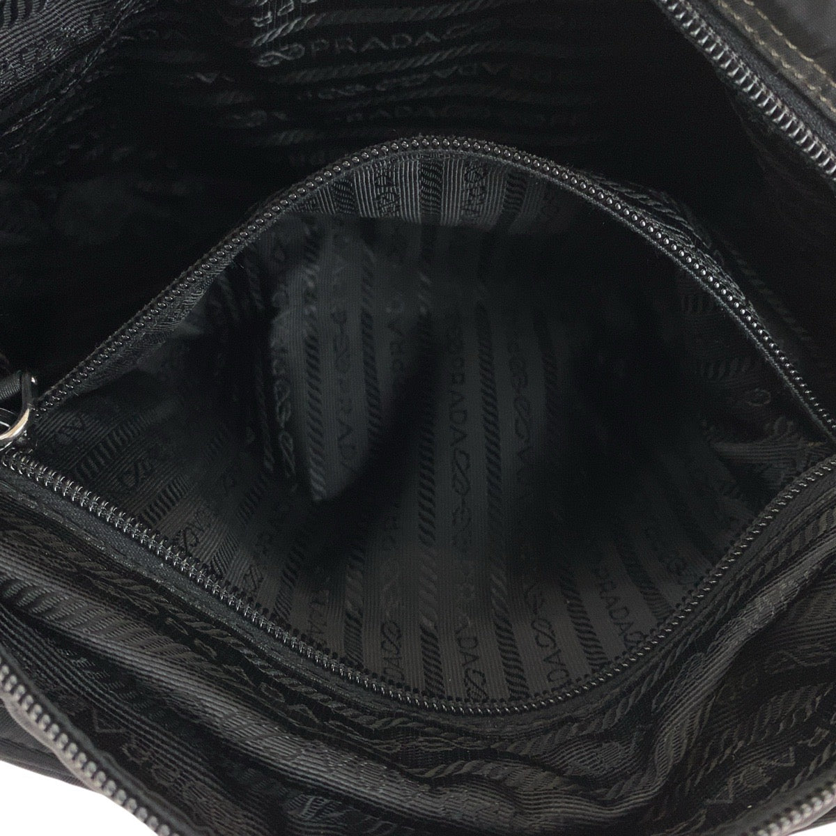PRADA Shoulder Bag Nylon black Test Triangle With logo