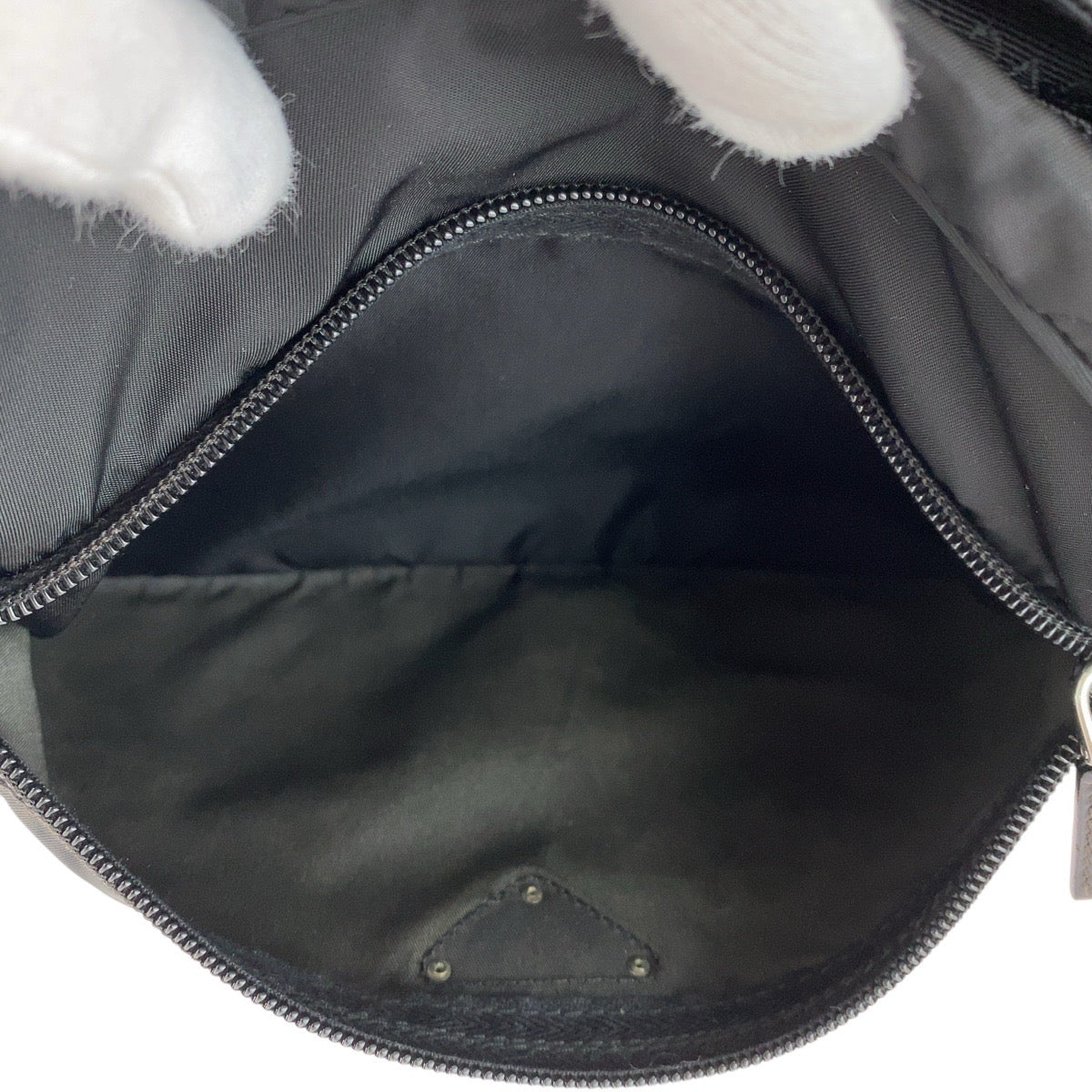 PRADA Shoulder Bag Nylon black Test Triangle With logo